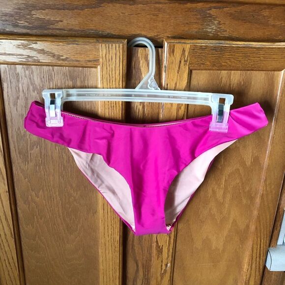 NWT J Crew Resortwear Curved waist cheeky Bikini Bottom Pink Fuchsia… - Picture 3 of 10